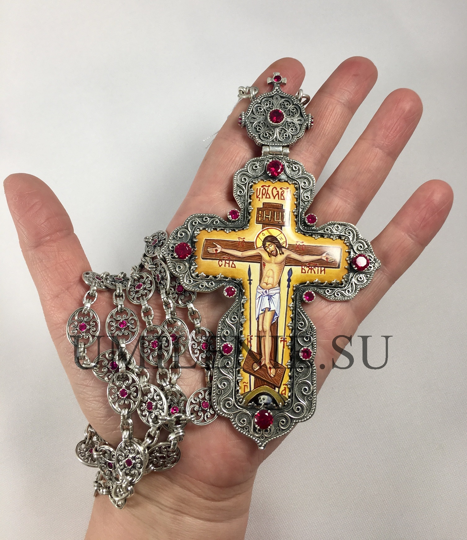 Крест серебряный женский