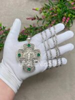 Крест наперсный серебряный с цепью (h 80 мм.) — изображение 6