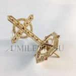 Крест на митру латунный в позолоте