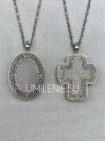 Крест наперсный серебряный с цепью (h 80 мм.) — изображение 4