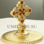 Крест на митру латунный в позолоте