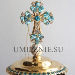 Крест на митру латунный в позолоте