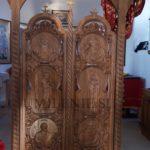 Царские врата дубовые с резными иконами