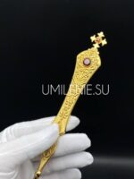Лжица латунная в позолоте со вставками (l 220 мм.) — изображение 4