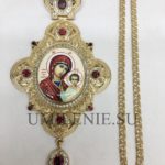 Панагия латунная в позолоте с цепью (h 155 мм.)