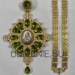 Панагия серебряная в позолоте с цепью