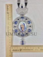 Панагия серебряная с финифтью и цепью (h 160 мм.) — изображение 6