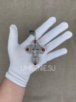 Крест-мощевик серебряный без цепи (h 110 мм.) — изображение 2