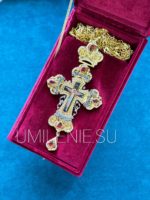 Крест наперсный с украшениями с цепью.