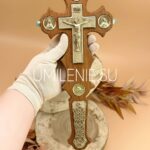 Крест напрестольный деревянный с латунью