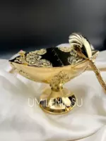 Ладаница латунная в позолоте с лжицей — изображение 3