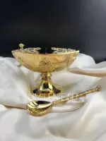 Ладаница латунная в позолоте с лжицей