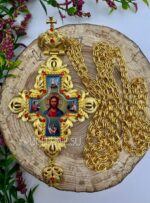 Крест наперсный из ювелирного сплава с цепью (производство фабрики Китай)
