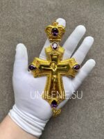 Крест наперсный латунный в позолоте без цепи — изображение 2