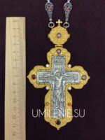 Крест серебряный с фрагментарной позолотой без цепи — изображение 6