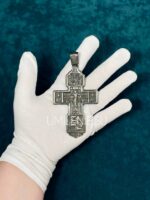 Крест наперсный латунный в серебрении и чернении — изображение 4