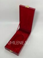 (красный) Футляр большой с бархатным ложементом для наперсного креста или панагии — изображение 2
