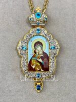Панагия латунная в позолоте с цепью (h 165 мм.) — изображение 6