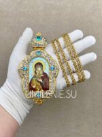 Панагия латунная в позолоте с цепью (h 165 мм.) — изображение 7