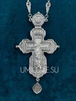 Крест-мощевик наперсный серебряный без цепи (h 165 мм.)