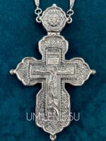 Крест-мощевик наперсный серебряный с цепью (h 165 мм.) — изображение 5