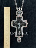 Крест латунный в серебрении с оксидированием и цепью (h 140 мм.) — изображение 7