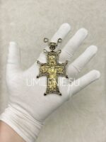 Крест наперсный латунный без покрытия с чернением (h 85 мм.) — изображение 6
