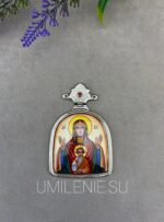 Панагия латунная в никелировании с финифтью без цепи