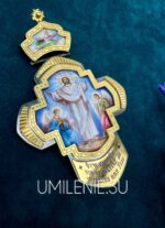 Крест наперсный серебряный с финифтью — изображение 4