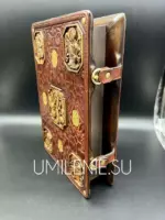 Святое Евангелие напрестольное из кожи с пятью деревянными вставками — изображение 9
