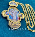 Крест наперсный серебряный с финифтью — изображение 5