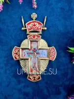 Крест наперсный серебряный в позолоте без цепи (ручная работа) — изображение 4