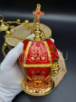 Шестигранное кадило из ювелирного сплава с эмалью (Производство фабрики Китай) — изображение 3
